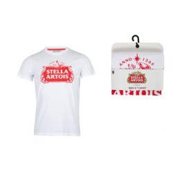 T-shirt blanc pour homme Stella Artois, court, haut S