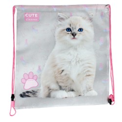 Sac de sport blanc chat Sac de gym 40 cm