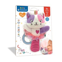 Hochet en peluche pour bébé Chat Clementoni