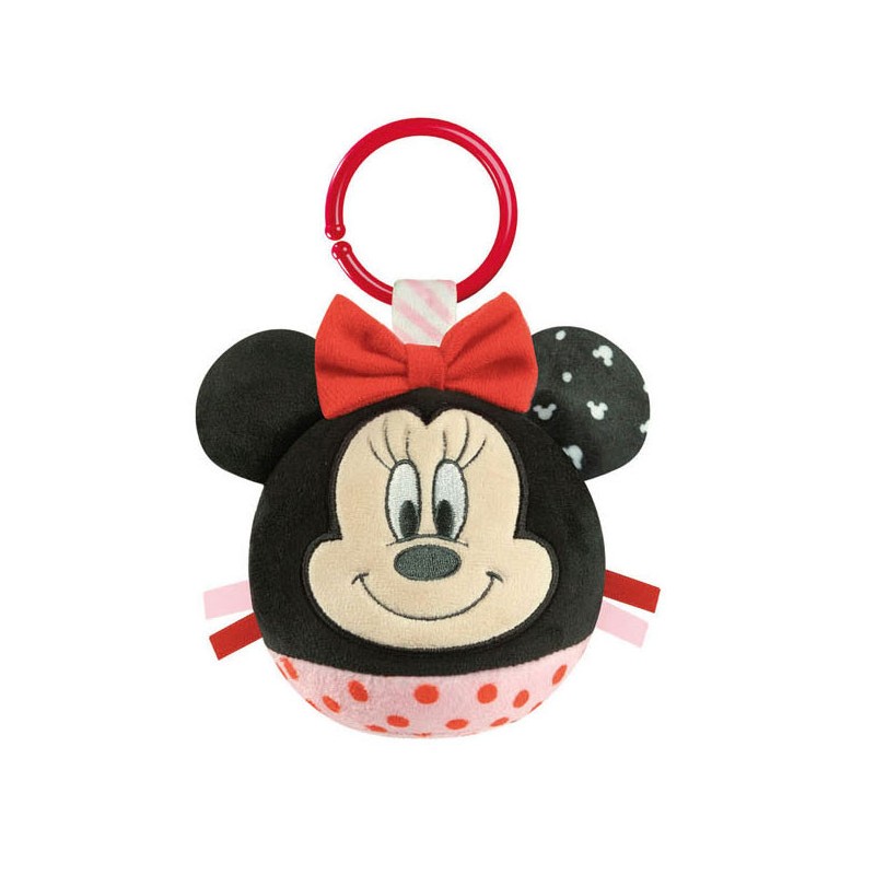 Disney Minnie  plush ball figure, baby rattle Clementoni