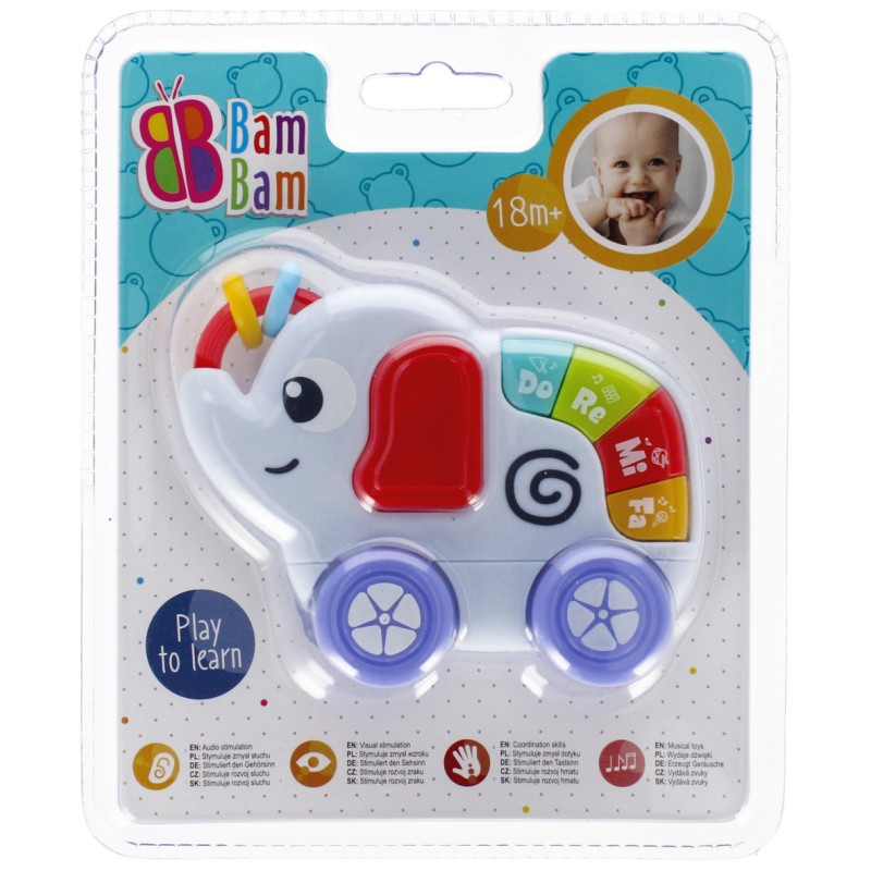 Elephant musical baby rattle