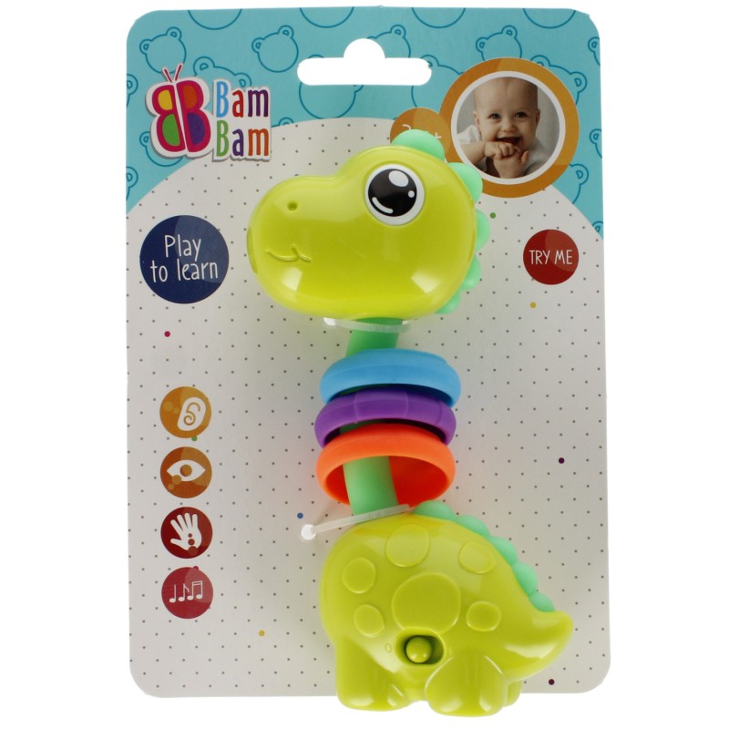 Hochet musical vert dinosaure pour bébé