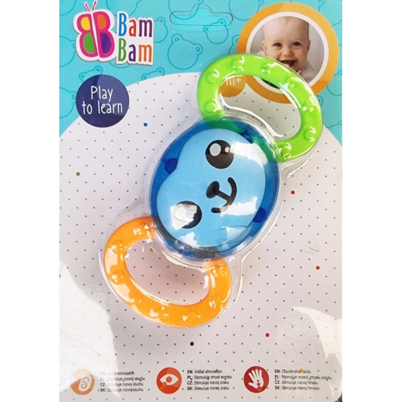 Monkey baby teether + rattle