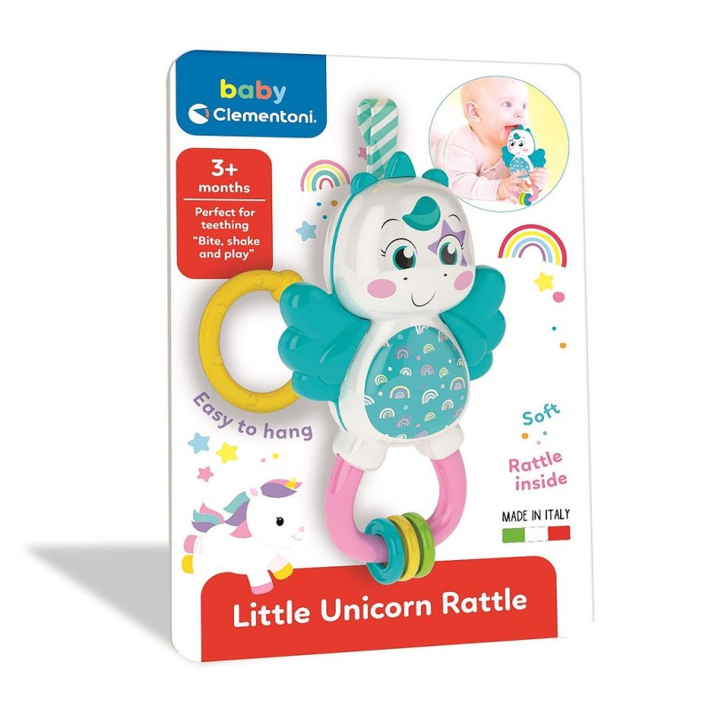 Hochet pour bébé licorne arc-en-ciel Clementoni