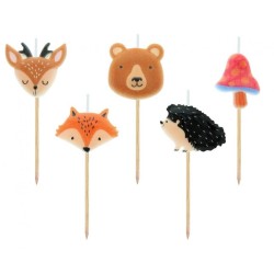 Animals Forest cake candle, 5-piece candle set