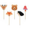 Bougie gâteau animaux de la forêt, lot de 5 bougies