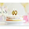 Colour Gold Gold 60 birthday candle, numbered candle