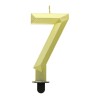 Number Diamond Metallic Gold number 7 candle, cake candle