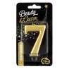 Number Metallic Gold number 7 candle, cake candle