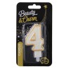 Number Gold Gold glitter number candle 4, cake candle