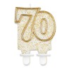 Colour Gold Golden Glitter Number 70 Birthday Candle