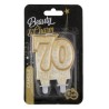 Colour Gold Golden Glitter Number 70 Birthday Candle