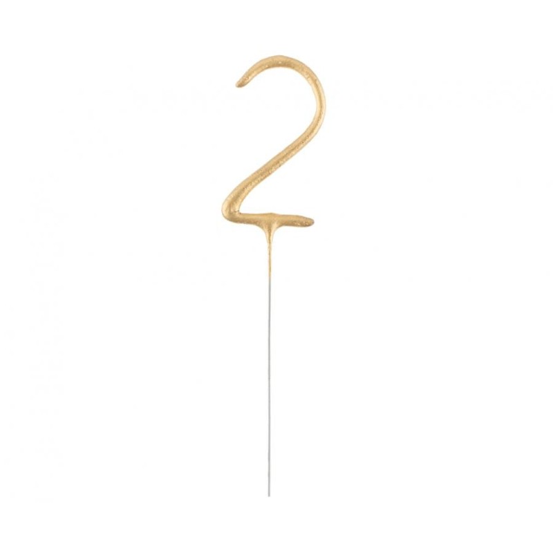 Number Gold Gold Number 2 Sparkler 17 cm