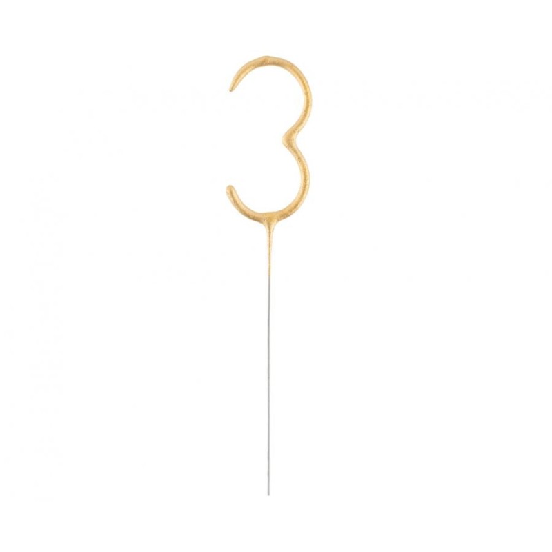 Number Gold Gold Number 3 Sparkler 17 cm