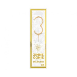 Number Gold Gold Number 3 Sparkler 17 cm