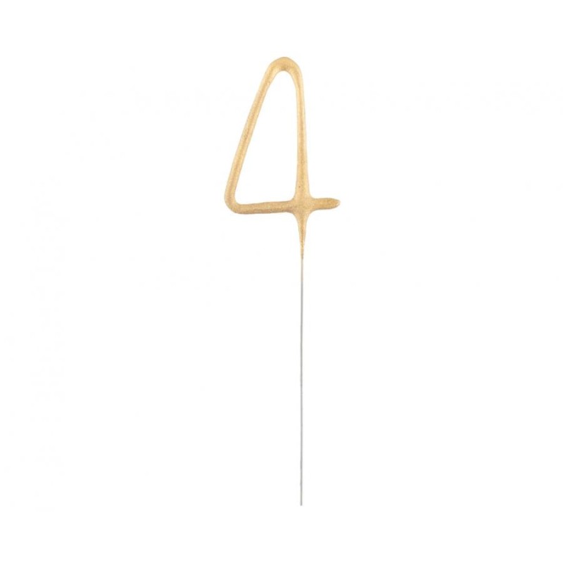 Number Gold Gold Number 4 Sparkler 17 cm