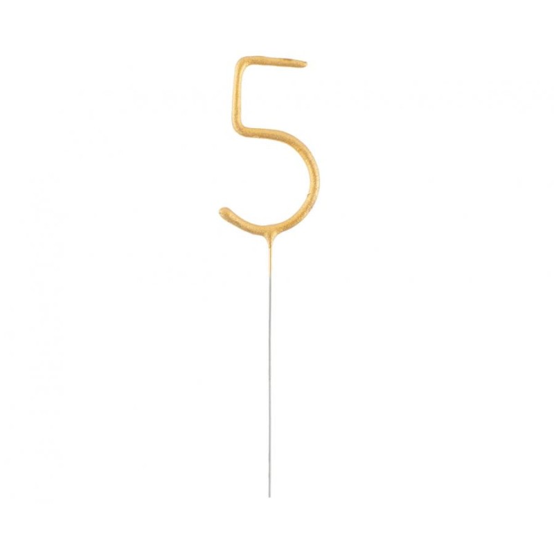 Number Gold Gold Number 5 Sparkler 17 cm