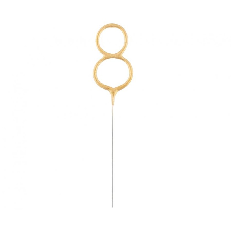 Number Gold Gold Number 8 Sparkler 17 cm