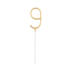 Number Gold Gold Number 9 Sparkler 17 cm