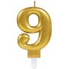 Number Gold, Gold number candle 9 cake candle