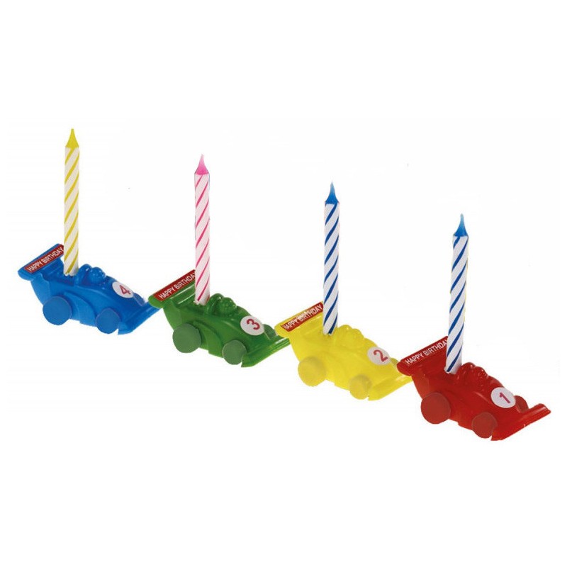 Car colored birthday candle set