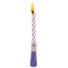 Colour Blue birthday candle with musical holder