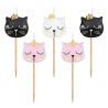 Animals Eyelash Cat Cake Candle Set, 5 Pieces