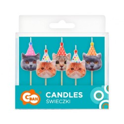 Animals Party Cat cake candle, candle set 5 pcs