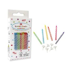 Happy Birthday Colorful Happy Birthday cake candle set, 20 pcs