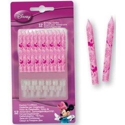 Bougie d'anniversaire Disney Minnie Junior, lot de 12 bougies