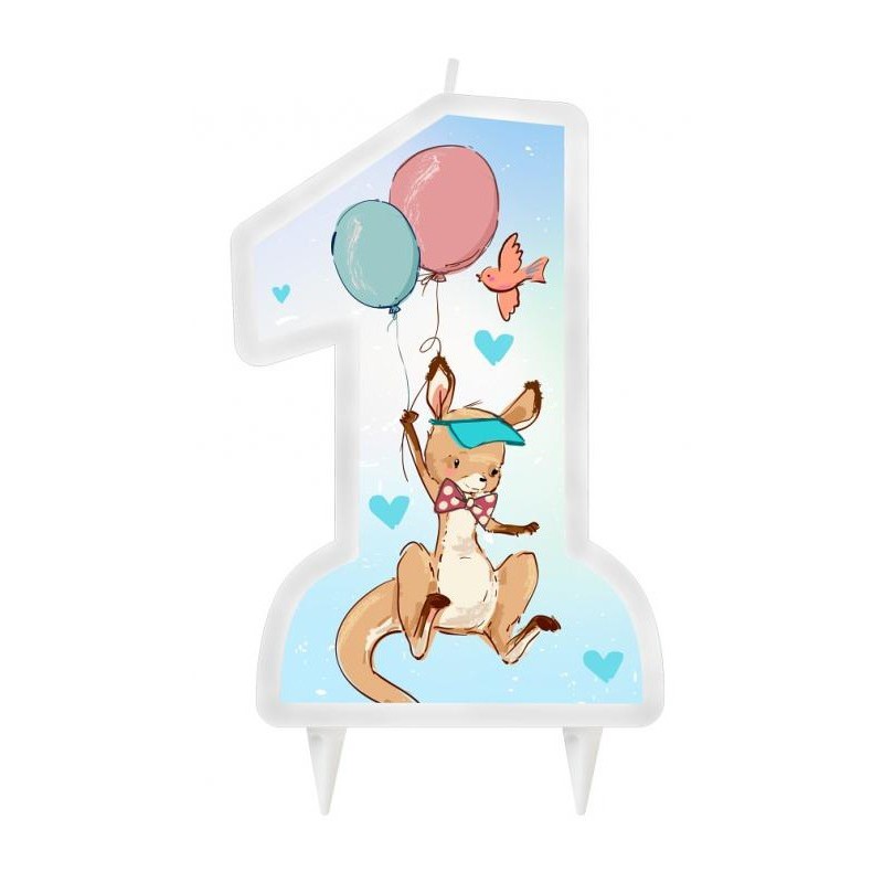 Animals Kangaroo First Birthday Candle