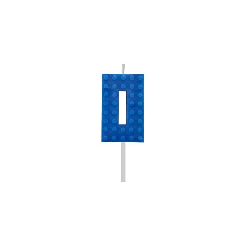 Blocks Blue Blocks Building block number candle, 0 Blue candle