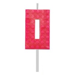 Blocks Red Blocks Building Block 0 Red Cake Candle, Number Candle