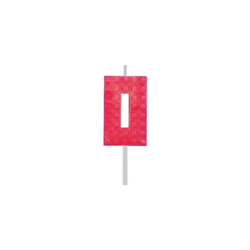 Blocks Red Blocks Building Block 0 Red Cake Candle, Number Candle