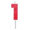 Bougie numéro 1 en blocs de construction rouges Bl√∂cke Red Blocks, bougie d'anniversaire