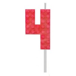 Blocks Red Blocks Building block number 4 Red cake candle