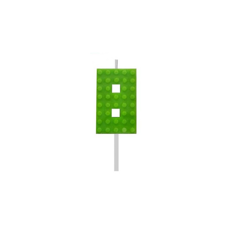 Blocks Green Blocks Building Block No. 8 Green Cake Candle, Number Candle