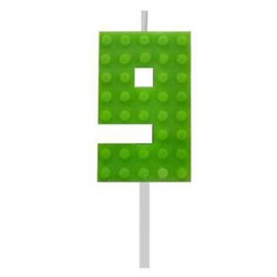 Blocks Green Blocks Building Block Green Cake Candle Number 9