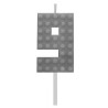 Blocks Grey Blocks Building Block 9 Grey Candle, Number Candle