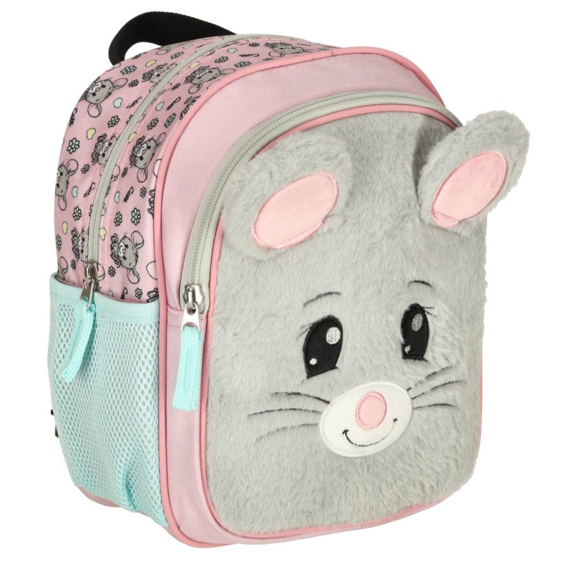 Sac à dos de maternelle 10,5 pouces souris bleu-gris
