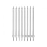 Colour Silver Silver Birthday Candle Set, 8 pcs