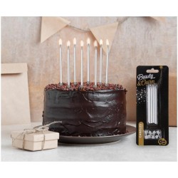 Colour Silver Silver Birthday Candle Set, 8 pcs