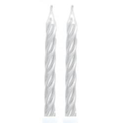 Bougies à gâteau couleur argent, lot de 10 bougies