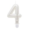 Number Pearly White number 4 candle, cake candle