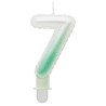 Number Ombre White-Green number 7 candle, cake candle