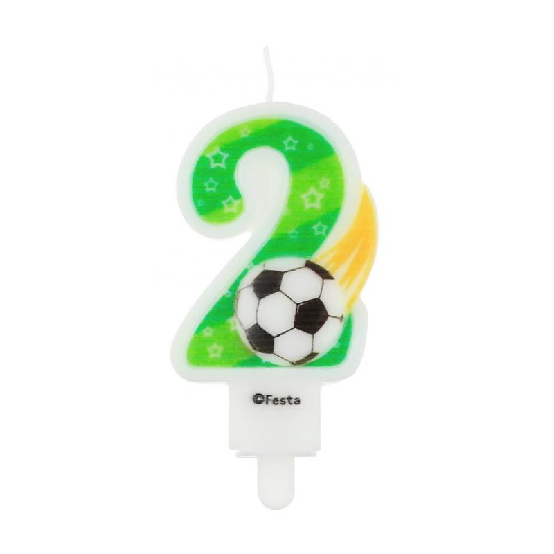 Football Ball Number 2 candle, cake candle