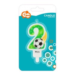 Football Ball Number 2 candle, cake candle