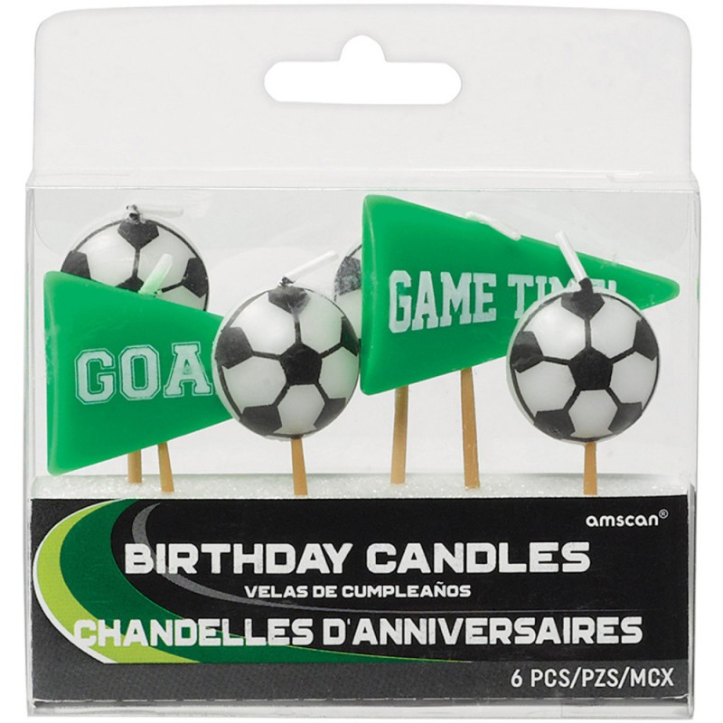 Football Football Goal, mini birthday candle, candle set 6 pcs