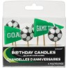 But de football, mini bougie d'anniversaire, lot de 6 bougies