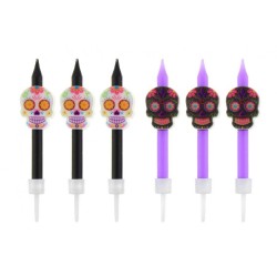 Halloween Día De Los Muertos cake candle, candle set 6 pcs